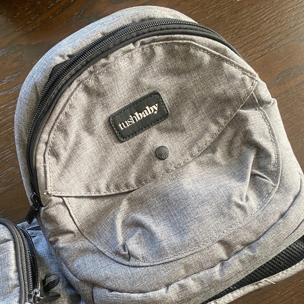 tushbaby Gray Women’s Diaper Bag Backpack